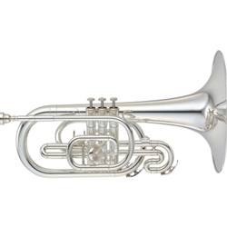Yamaha YMP204MS Marching Mellophone, Silver